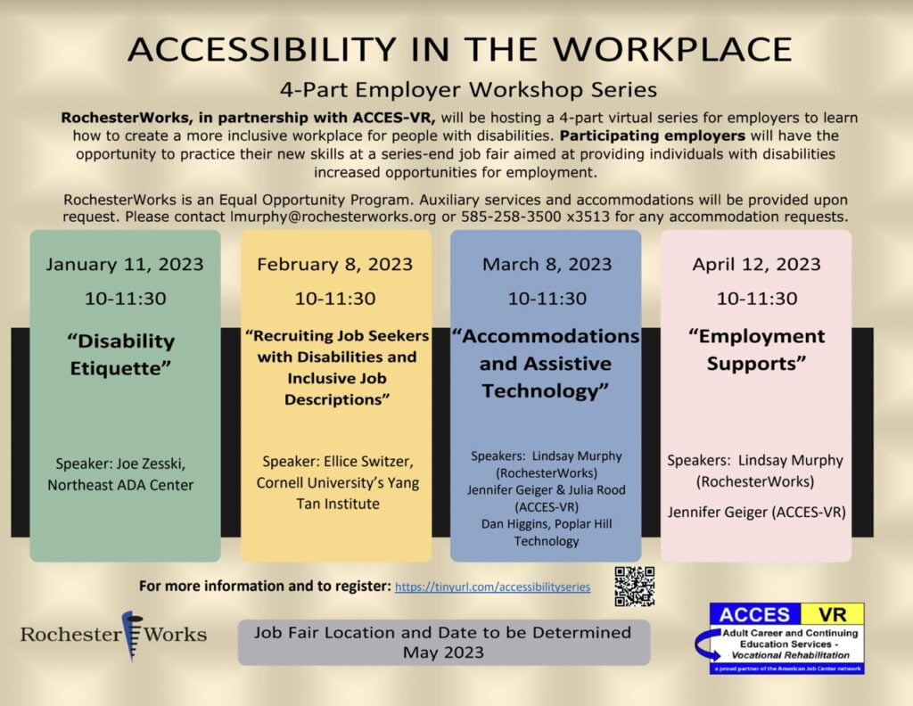 Accessibility in the Workplace: 4 Part Employer Workshop Series